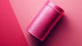 Elevated Pink Metallic Canister with Geometric Texture on Matching Background Royalty Free Stock Photo