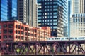 Elevated railway in Chicago, Illinois, USA Royalty Free Stock Photo