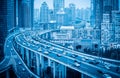 Elevated road with modern city Royalty Free Stock Photo