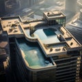 Elevated Tranquility: Rooftop Oasis - 2-Level Luxurious Pool Atop Skyscraper