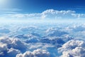 Elevated view against cloud current backdrop Serene high altitude perspective, natures artistry