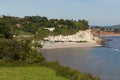 Elevated view of Beer beach Devon England UK English coastal village on the Jurassic Coast Royalty Free Stock Photo