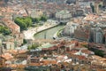 Elevated view of Bilbao, Spain (Bilbo) and river Ibaizabal Royalty Free Stock Photo