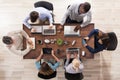 Elevated View Of Businesspeople Working In Office Royalty Free Stock Photo