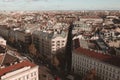 Elevated view of the city of Budapest from St. Stephen`s Basilica, Hungary Royalty Free Stock Photo