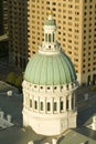 Elevated view of dome of Saint Louis Historical Old Courthouse, Federal Style architecture built in 1826 and site of Dred Scott