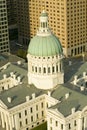 Elevated view of dome of Saint Louis Historical Old Courthouse, Federal Style architecture built in 1826 and site of Dred Scott