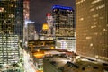 Elevated View of Downtown Houston at Night Royalty Free Stock Photo