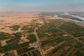 Elevated view over Egypt from a hot air balloon. Royalty Free Stock Photo