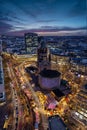 Elevated view of the illuminated Breitscheidplatz in Berlin