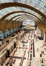 Elevated view of the interior of the Musee d`Orsay, Paris Royalty Free Stock Photo