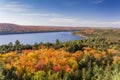 Elevated View of Lake and Fall Foliage - Ontario, Canada