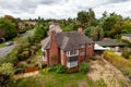 Elevated view of large detached house in suburban England Royalty Free Stock Photo