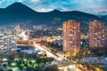 Las Condes district at night Royalty Free Stock Photo