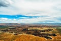 Elevated view of Monument Basin and White Rim from Grand View Point Overlook, Island in the Sky District, Canyonlands National Royalty Free Stock Photo