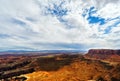 Elevated view of Monument Basin and White Rim from Grand View Point Overlook, Island in the Sky District, Canyonlands National Royalty Free Stock Photo