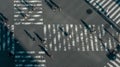 Elevated view over a crowd of japanese pedestrian crossing in road intersection Royalty Free Stock Photo