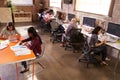 Elevated View Of People Working In Modern Design Office Royalty Free Stock Photo