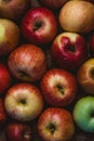 elevated view of pile of apples with water drops