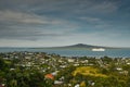 An elevated view of Rangitoto Island
