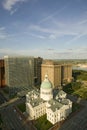 Elevated view of Saint Louis Historical Old Courthouse, Federal Style architecture built in 1826 and site of Dred Scott slave