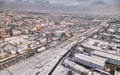 Winter Panorama of Krizevci Railway Station, Croatia