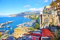 Elevated view of Sorrento and Bay of Naples, Italy