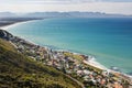 Elevated view of St James coastal town in False Bay, Cape Town Royalty Free Stock Photo