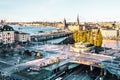 Elevated View of Stockholm Cityscape, Sweden Royalty Free Stock Photo