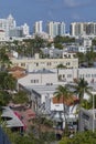 Elevated view towards Collins Avenue and Lincon Avenue in South Beach, Miami Beach, Miami, Florida