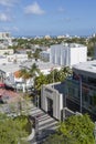 Elevated view towards Collins Avenue and Lincoln Avenue in South Beach, Miami Beach, Miami, Florida