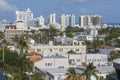 Elevated view towards Collins Avenue in South Beach, Miami Beach, Miami, Florida