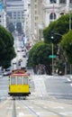 Elevated view of tram on uphill ascent San Francisco Royalty Free Stock Photo