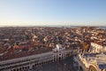 Elevated view of Venice with square and rooftops in Italy Royalty Free Stock Photo