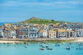 Elevated views of the popular seaside resort of St. Ives