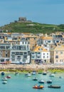 Elevated views of the popular seaside resort of St. Ives