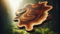 Elevated Wood Slice Display: Natural Tree Ring Grain Texture, Forest Background, Abstract Wooden Surface Design Royalty Free Stock Photo