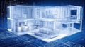 elevation blueprint house Royalty Free Stock Photo