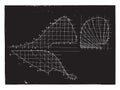 Elevation profile and map of the Belgian moldboard Berkmans, vintage engraving Royalty Free Stock Photo