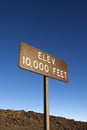 Elevation sign against sky. Royalty Free Stock Photo