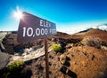 Elevation Sign at the Summit of Haleakala, Maui