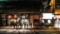 Elevation view of Hong Kong street local life after work at nigh