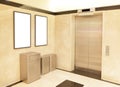Elevator and blank billboard Royalty Free Stock Photo