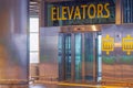 Elevator in business centre or in the airport office building Royalty Free Stock Photo