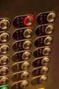 Elevator buttons with the number 20 enabled
