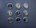 Elevator buttons with numbers and symbols for  visually impaired and blind Royalty Free Stock Photo