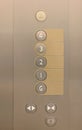 Elevator buttons on panel with blank label