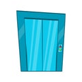 Elevator with closed door icon, cartoon style Royalty Free Stock Photo