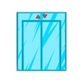 Elevator with closed door icon, cartoon style Royalty Free Stock Photo