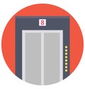 Elevator Color Isolated Vector Icon that can be easily modified or edit Royalty Free Stock Photo